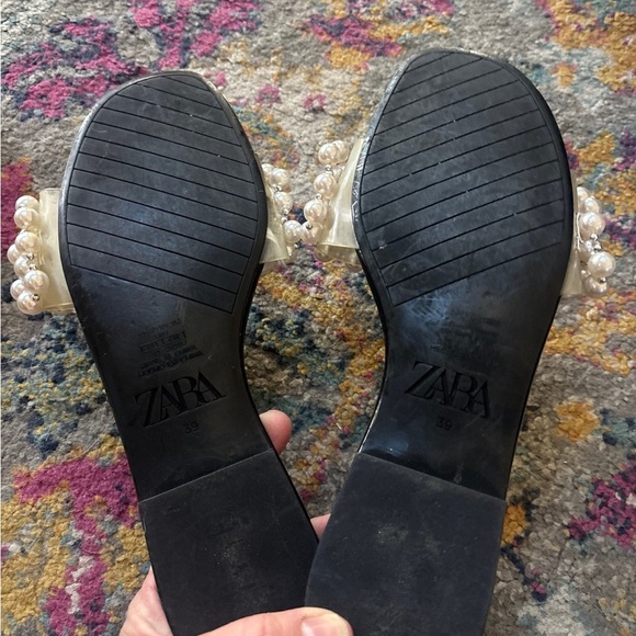 Zara Black Sandals with Pearl Accents - Picture 3 of 4